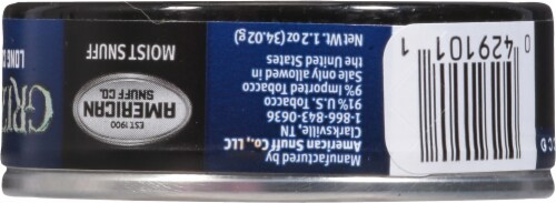 Grizzly® Long Cut Mint Snuff Tobacco Perspective: top