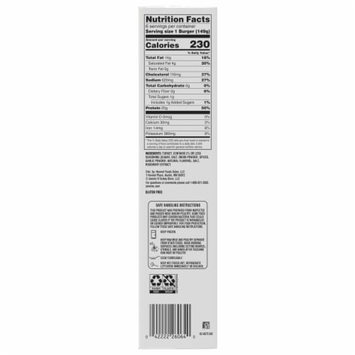 Jennie-O® Frozen Seasoned Turkey Burgers Perspective: top