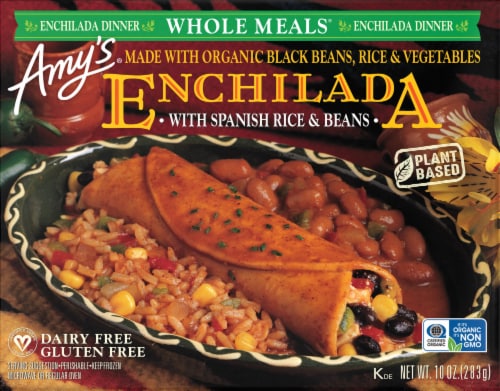 Amy's Whole Meals - Enchilada with Spanish Rice & Beans Perspective: top