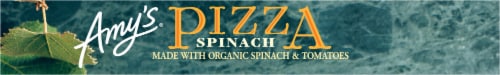 Amy's Spinach Organic Original Crust Frozen Pizza Perspective: top