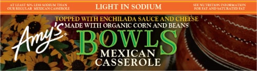 Amy's® Organic Mexican Casserole Bowl Frozen Meal Perspective: top