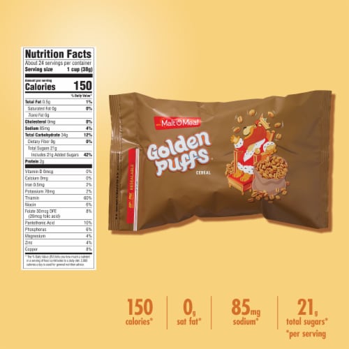 Malt-O-Meal® Golden Puffs Bag Cereal Perspective: top