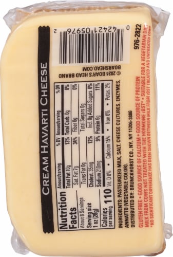 Boar's Head Cream Havarti Cheese Perspective: top