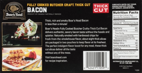 Boar's Head Butcher Craft Thick Cut Naturally Smoked Bacon Perspective: top