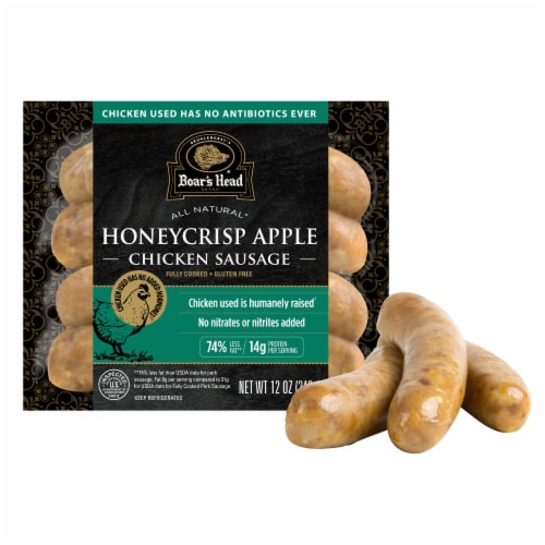 Boar's Head Honeycrisp Apple Chicken Sausage Perspective: top