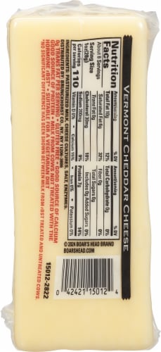 Boar's Head White Vermont Cheddar Cheese Perspective: top