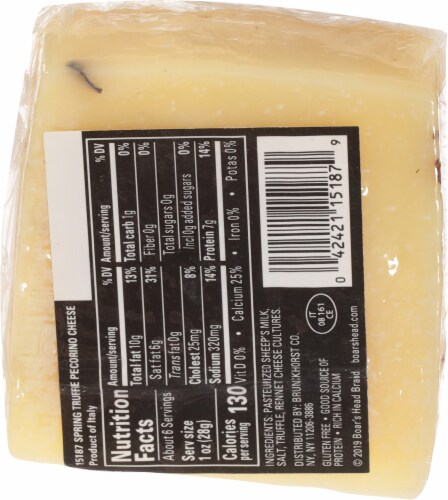 Boar's Head Spring Truffle Pecorino Cheese Perspective: top