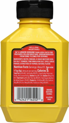 Boar’s Head 54% Lower Sodium Yellow Mustard Perspective: top