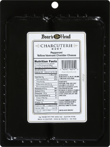 Boar's Head Charcuterie Duet: Pepperoni & Vermont Cheddar Cheese Perspective: top