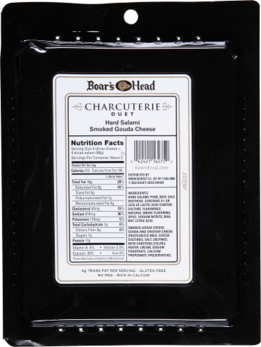 Boar's Head Charcuterie Duet: Hard Salami & Smoked Gouda Perspective: top