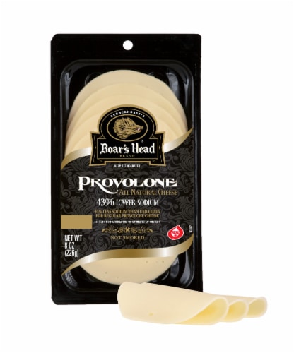 Boar's Head 43% Lower Sodium Provolone Cheese Perspective: top