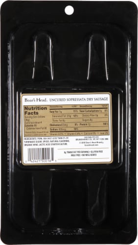 Boar's Head Uncured Sopressata Dry Sausage Perspective: top