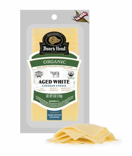 Boar's Head Organic Aged White Cheddar Cheese Perspective: top