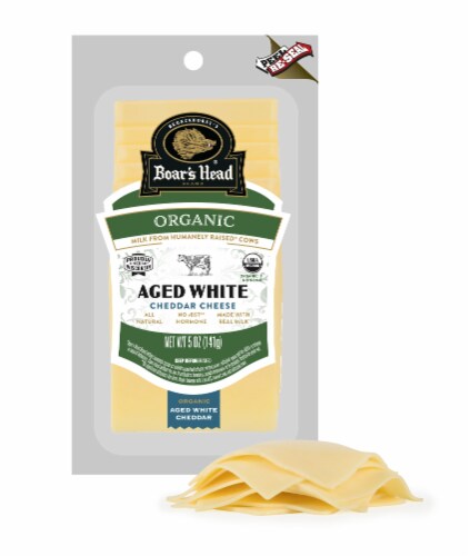 Boar's Head Organic Aged White Cheddar Cheese Perspective: top