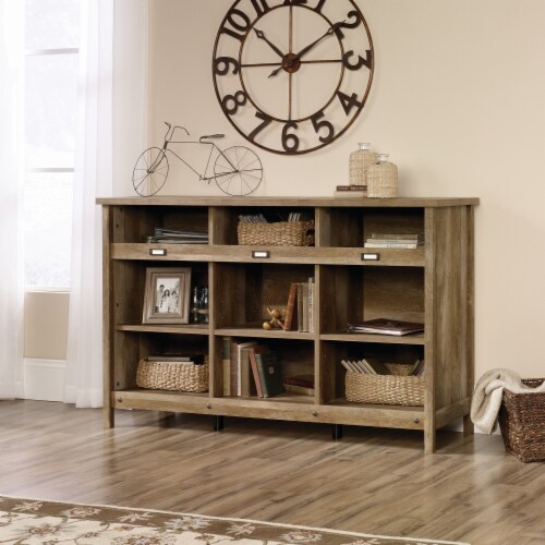 Sauder Adept Craftsman Oak Finish Storage Credenza Perspective: top