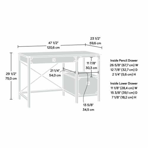 Sauder Steel River Desk Perspective: top