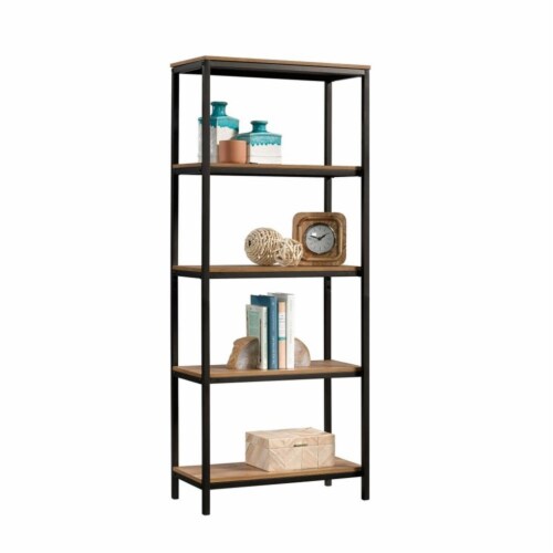 Sauder North Avenue Engineered Wood/Metal Bookcase in Sindoori Mango, 1