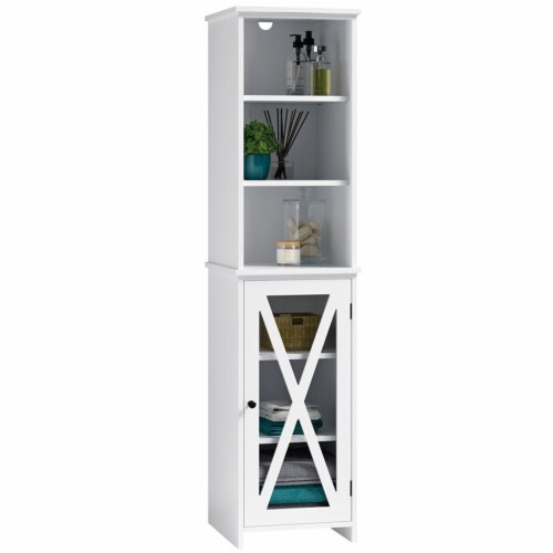 Sauder Cottage Road Engineered Wood Linen Tower in White Perspective: top