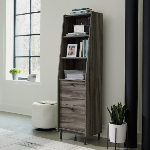 Sauder Harvey Park® 3Shelf Narrow Bookcase, Jet Acacia® Finish, 1