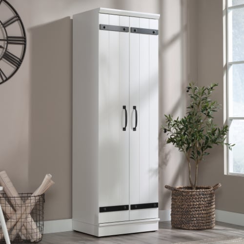 Sauder HomePlus 2-Door Kitchen Pantry Cabinet, Soft White® Finish Perspective: top