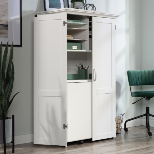 Sauder Select Craft & Sewing Armoire in Soft White