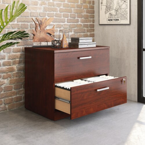 Sauder Affirm Cherry Commercial Lateral File Cabinet Perspective: top
