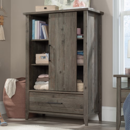 Sauder Summit Station ® Wardrobe/Armoire with Storage in Pebble Pine Perspective: top