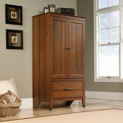 Sauder Carson Forge Armoire in Washington Cherry Perspective: top