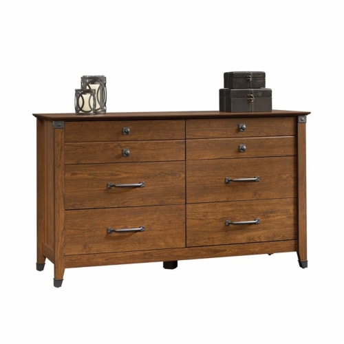 Sauder Carson Forge Engineered Wood 6-Drawer Double Dresser in Washington Cherry Perspective: top