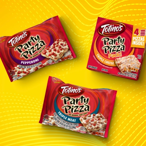 Totino's Party Pizza Pepperoni Thin Crust Frozen Pizza Perspective: top
