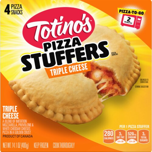 Totino's Pizza Stuffers Triple Cheese Flavored Frozen Snacks Perspective: top