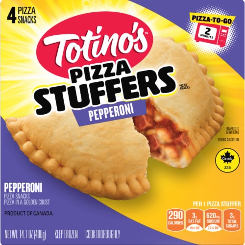 Totino's Pizza Stuffers Pepperoni Flavored Frozen Snacks Perspective: top