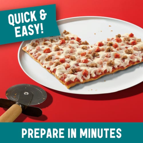 Totino's Party Pizza Triple Meat Thin Crust Frozen Pizza Perspective: top