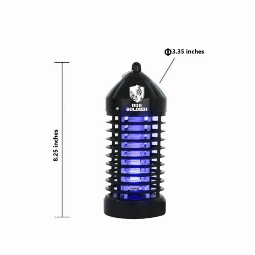 BugSoldier Mosquito Killer Electronic Trap Insect Bug Zapper Repel 8.25 , Black Perspective: top