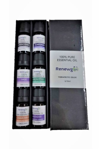 Renewgoo Essential Oil 6-Pack Set for Diffusers, Humidifier, Aroma therapy Oils Perspective: top