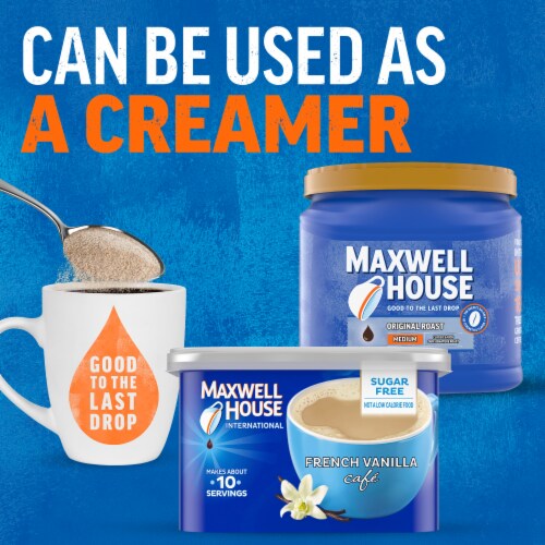 Maxwell House International French Vanilla Café Sugar Free Instant Coffee Perspective: top