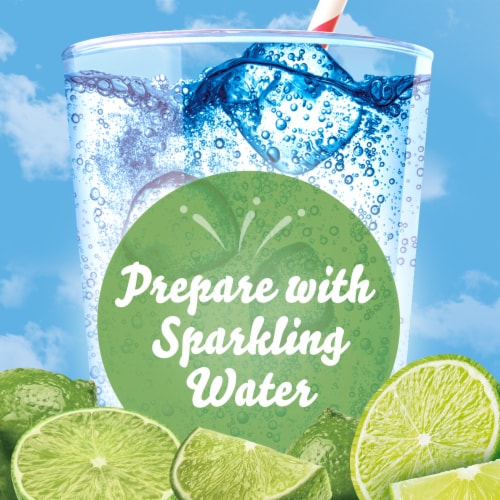 Crystal Light Lime Naturally Flavored Sparkling Water Enhancer Drink Mix, Bottle Perspective: top
