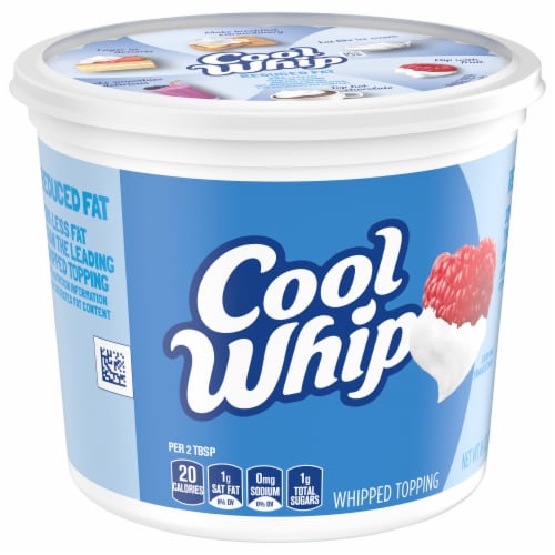 Cool Whip Reduced Fat Whipped Topping, Tub Perspective: top