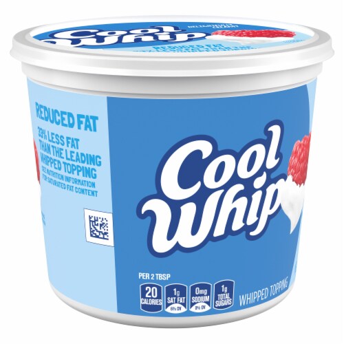 Cool Whip Reduced Fat Whipped Topping, Tub Perspective: top