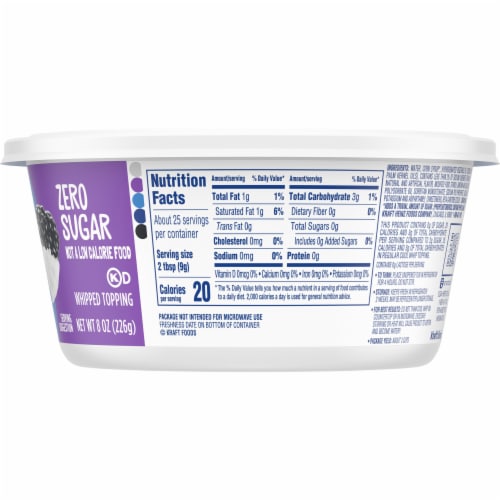 Cool Whip Zero Sugar Whipped Cream Topping Perspective: top