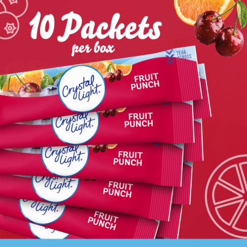 Crystal Light Zero Sugar Fruit Punch Drink Mix Packets Perspective: top