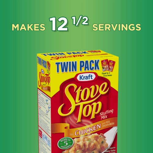 Stove Top Stuffing Mix for Chicken Twin Pack, Box Perspective: top