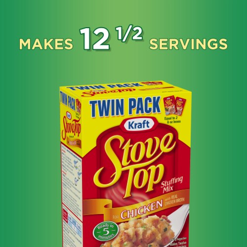 Stove Top Stuffing Mix for Chicken Twin Pack, Box Perspective: top