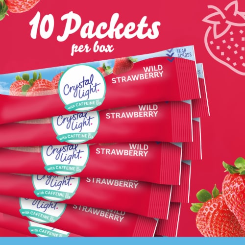 Crystal Light Wild Strawberry Powdered Drink Mix with Caffeine On the Go Packets Perspective: top