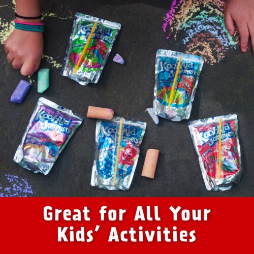 Kool Aid Jammers Cherry Kids Drink 0% Juice Box Pouches Perspective: top