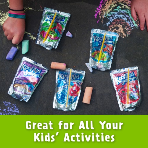 Kool Aid Jammers Strawberry Kiwi Kids Drink 0% Juice Box Pouches Perspective: top