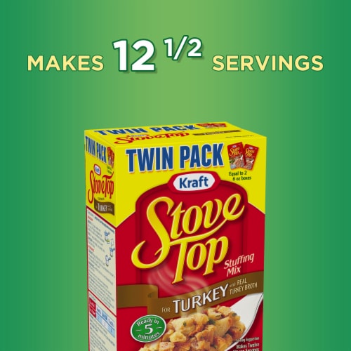 Stove Top Stuffing Mix for Turkey Twin Pack, Box Perspective: top