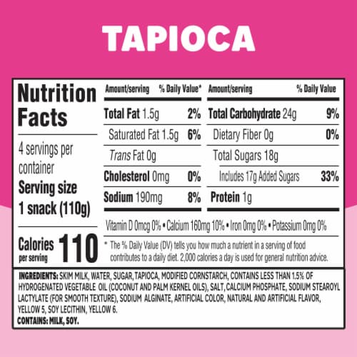 Jell-O Original Tapioca Pudding Cups Snack Perspective: top