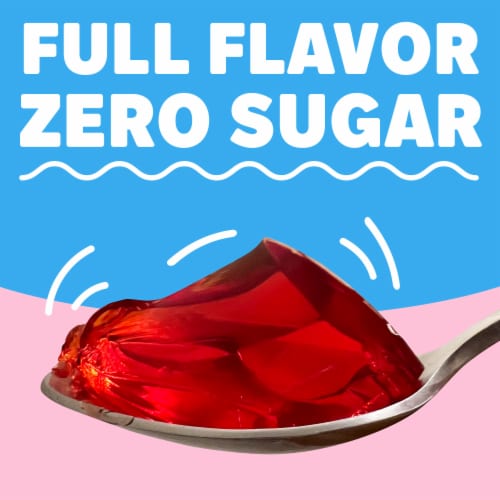 Jell-O Strawberry Sugar Free Jello Cups Gelatin Snack Perspective: top