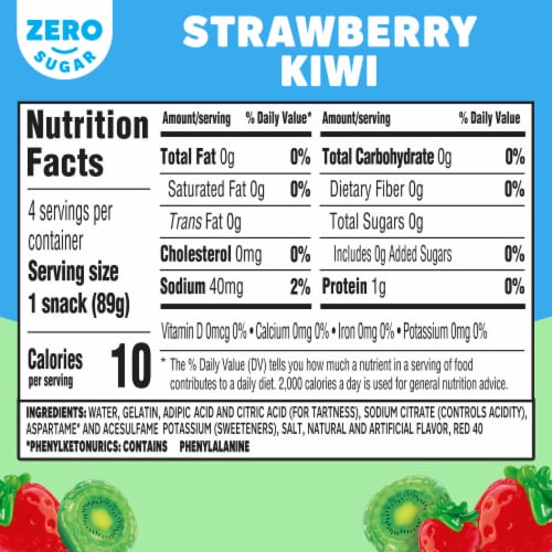 Jell-O Strawberry Kiwi Sugar Free Jello Cups Gelatin Snack Perspective: top